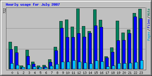 Hourly usage for July 2007