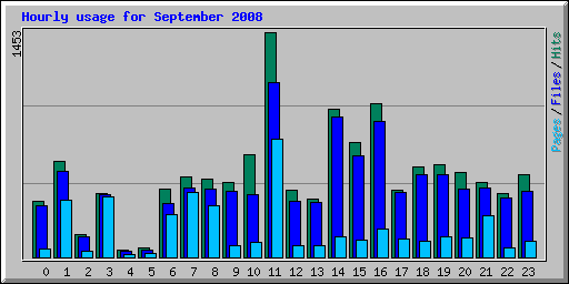 Hourly usage for September 2008