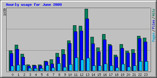 Hourly usage for June 2009