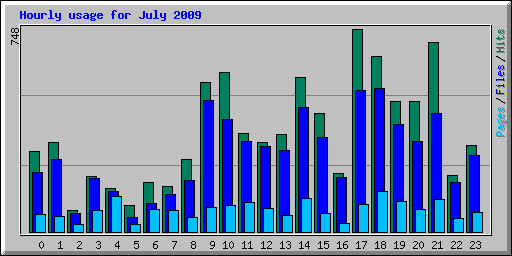 Hourly usage for July 2009