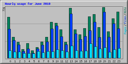 Hourly usage for June 2010