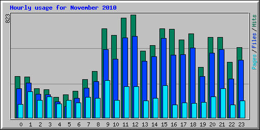 Hourly usage for November 2010