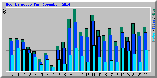 Hourly usage for December 2010