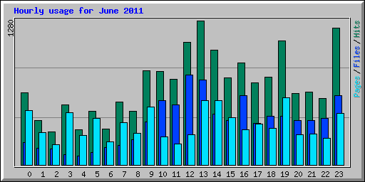 Hourly usage for June 2011