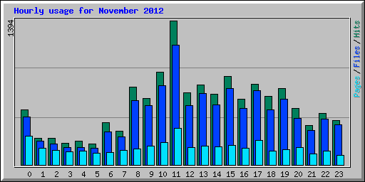 Hourly usage for November 2012
