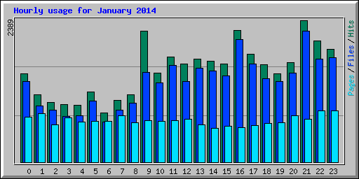 Hourly usage for January 2014