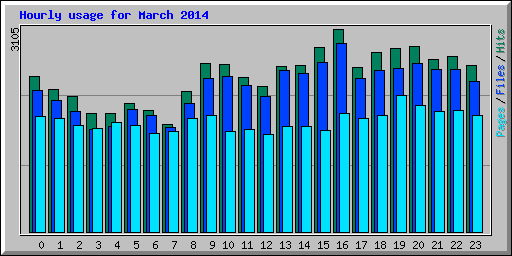 Hourly usage for March 2014