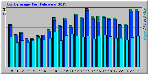 Hourly usage for February 2015