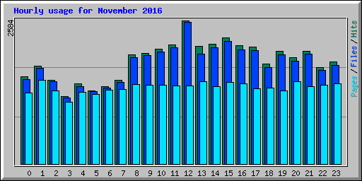 Hourly usage for November 2016