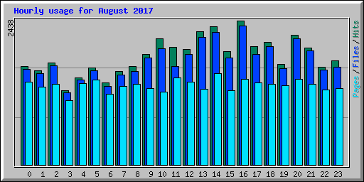Hourly usage for August 2017