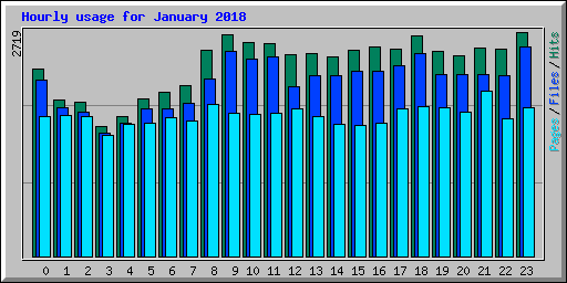 Hourly usage for January 2018