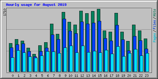 Hourly usage for August 2019