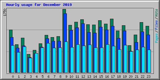 Hourly usage for December 2019