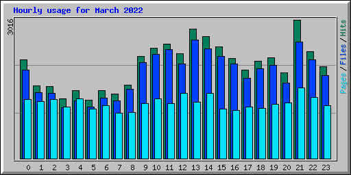 Hourly usage for March 2022