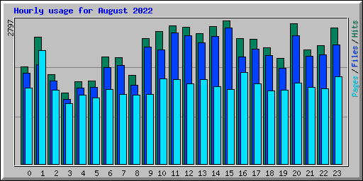 Hourly usage for August 2022